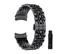Cong Yi Compatibile con Galaxy Watch 4 Band 44mm 40mm Galaxy Watch 4 Classic 46mm 42mm Cinturino No Gaps Bracciale in acciaio inossidabile Estremità curva(Black tool,Watch 4 classic 46mm)