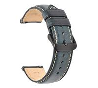 Cong Yi Olio abbronzato in pelle 22mm 20mm 18mm orologi a sguardo a sguardo a sguardo rapido cinturino cinturino marrone compatibile con uomini donne compatibili con fossile(Dark blue-B,22mm)