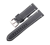 Cong Yi Vintage Genuine Leather Watchbands 18mm 20mm 22mm 24mm Women Men Cowhide Watch Band Strap Accessories(Blue Silver Clasp,20mm)