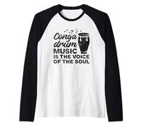 Conga Drum Music è la Voce dell'anima Conga Congas Music Maglia con Maniche Raglan