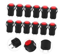 CONGARTENO 12 Pezzi Interruttore Pulsante Auto Bloccante Rosso Pulsante per Pannelli Controllo Industriali Allarme Compatibile