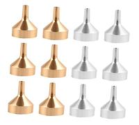 CONGARTENO 12 Pezzi Mini Imbuto in Metallo per Riempimento Bottigliette Mignon Strumento Riutilizzabile per Profumi Lozioni e Oli Essenziali Facile da e Usare