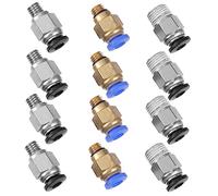 CONGARTENO 12 pezzi Printer Pneumatic Air Hose Fitting Push To Connect Straight Brass Connectors For High Temperature Resistance Wear And Pressure Installation For Professional Printing