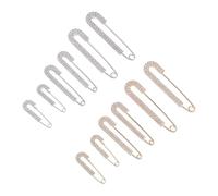 CONGARTENO 12 Spille di Sicurezza Strass da Donna, Fermagli per Magliette e Sciarpe, Accessori Decorativi per Abbigliamento, Cappelli e Maglioni, Set da 12 Pezzi Oro e Argento