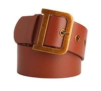 CONGARTENO 1pezzi Cintura Donna Oro Fibbia d Forma Cintura Larga Elegante Pantaloni Donna Pratica Resistente Uso Prolungato