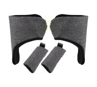 CONGARTENO 2 Impostati Imbottiture Ergonomiche per Stampelle Ascellari Grigie Morbide e Lavabili Copri Impugnature Antiscivolo con Fascia Elastica per Supporto Avambraccio e Comfort