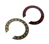 CONGARTENO 2 Pezzi Adesivi Decorativi per Sonoro Chitarra Inlay Autoadesivi Rosone Oro e Rosso Facili da Applicare Senza Danneggiare Vernice