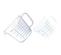 CONGARTENO 2 Pezzi Bicchieri Vetro Borosilicato Trasparente Resistenti Al Calore per Cucina Graduazione e Ergonomico Accessori per Miscelazione Uova e Preparazioni Alimentari