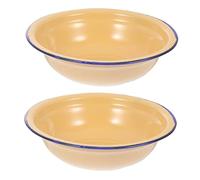 CONGARTENO 2 pezzi Ciotole Zuppa Smaltate Vintage Bacini Smalto Spessi e Resistenti Facili da Ristorante Hotel Design Semplice Zuppe e Minestre