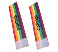 CONGARTENO 2 pezzi Fascia da Capitano Calcio Adulti e Youth Regolabile Elastico Ampio Arcobaleno per Partite e Allenamenti Football Basket