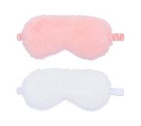 CONGARTENO 2 pezzi Maschera Occhi Dormire Morbida in Peluche Copriocchi Oscurante per Sonno Profondo per Viaggi e Uso Domestico Aiuta Migliorare la Qualità del Riposo