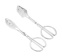 CONGARTENO 2 pezzi Pinze da Cucina Acciaio Inox Forma di Forbice Clip Multiuso per Insalata Pane Bistecca da Utensili Resistenti Sicuri per Ristorante Bar e Casa