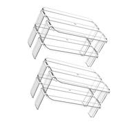 CONGARTENO 2 pezzi Scaffali Trasparenti per Frigorifero Organizer Multiuso per Cucina Porta Spezie e Alimenti Materiale Resistente e Sicuro Supporto Compatto per Frigo e Freezer