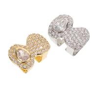 CONGARTENO 2 Pezzi Waterdrop Teardrop Hip Hop Grills for Men Women Plated Tooth Caps with Cubic Zirconia Bold Streetwear Jewelry for Rappers And Halloween