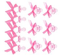 CONGARTENO 20 Mini Ciucci Trasparenti con Rosa Decorazioni Originali per Shower Femminile Bomboniere e Giochi Festa Neonata