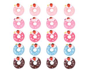 CONGARTENO 20 Pezzi Accessori Fai Da Te in Resina a Forma Di Ciambella Artificiale, Decorazioni Per Telefoni e Progetti Artigianali, Ornamenti Resistenti Per Micro Mondi e Portachiavi Creativi