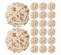 CONGARTENO 25 Palline Decorative in Rattan Naturale da 3 CM Riempitivi per Vasi e Accessori per Diffusori di Aromaterapia Decorazioni per Casa Soggiorno Scrivania e Auto