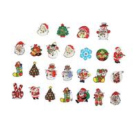 CONGARTENO 25 Pezzi Spille Natalizie LED Luminescenti per Distintivi Leggeri e Resistenti con Cartoni Animati Accessori per Costumi Natale Atmosfera Festiva Stili Casuali