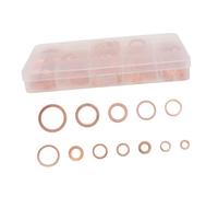 CONGARTENO 280 pezzi Guarnizioni in Rame Piatte per Tappi Olio e Sump Assortimento Anelli Resistenti Alta Conducibilità Termica ed Elettrica Custodia Trasparente per Motori Auto Barche e