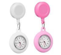 CONGARTENO 2pezzi Orologi Infermiere Pratici Con Clip Manuale Estensibile Orologio Tascabile Facile Da Pulire Colori Misti Per Medici e Studenti