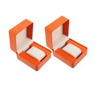 CONGARTENO 2pezzi Portaorologi Pu e Antispruzzo Organizer Da Viaggio Per Orologi e Gioielli Custodia Protettiva Per Collezione Di Orologi Design Elegante e Moderno Colore Arancione