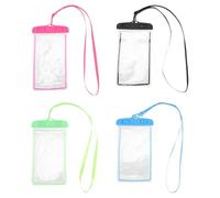 CONGARTENO 4 pezzi Sacchetti Impermeabili per Cellulare con Corda Protezione Anti-polvere e Anti-acqua in PVC Spesso Trasparente con Retro Luminoso per Uso in Piscina e Mare