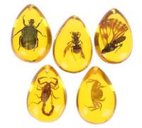 CONGARTENO 5 Pezzi Ciondoli Esemplari Insetti in Resina Ambra, Pendenti Per Collane e Orecchini Fai Da Te, Decorazioni Artistiche Per Gioielli Personalizzati, Accessori Creativi Per Regali Manuali