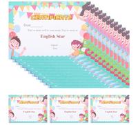 CONGARTENO 50 Certificati Premio per A4 in Carta Spessa Stampa Colorata Certificati di Incoraggiamento Cartoon per Scuola e Famiglia Forniture per Premi e Riconoscimenti Educativi