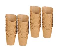 CONGARTENO 50 pezzi Coppette Kraft per Patatine Fritte e Alette di Pollo Contenitori Monoporzione per Snack e Caramelle per Feste e Ristoranti