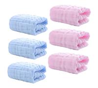 CONGARTENO 6 pezzi Asciugamani Mussole in Cotone per Ragazzo Ragazza Salviette Morbide e Traspiranti per Bagnetto e Pulizia Assorbenti per Bava e Latte Rosa Azzurro