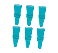 CONGARTENO 6 Pezzi per Bottiglia Vino in Silicone Riutilizzabile con Ermetico e in Acciaio Inossidabile da Conserva per Bottiglie Standard Rosso e Bianco Blu