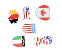 CONGARTENO 6 pezzi Spille Creative in Lega con Mappa Mondo e Bandiere Nazionali Spille Piccole per Decorazione Costume e Regalo per Feste e Banchetti Stile Misto