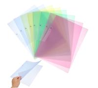 CONGARTENO 8 Pezzi Cartelline in Plastica con Clip Molla Organizer Documenti Resistenti per Ufficio e Scuola Cartelle Colorate per Archiviazione Professionale e Ottimizzazione Spazi
