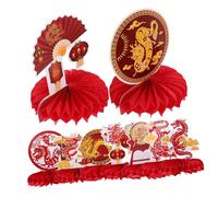 CONGARTENO 9 Pezzi Decorazioni Desktop Festa Anno Struttura a Cellula in Carta Decorazioni Creative per Festa Capodanno Cinese e Festival di Primavera