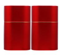 CONGARTENO Barattoli in Latta per tè 2 Pezzi Rossi Contenitori Ermetici Multiuso per Foglie di tè Chicchi di caffè Caramelle e Spezie Barattoli da Cucina Coperchio per Conservazione a