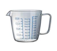 CONGARTENO Bicchiere Dosatore in Vetro Resistente al Calore con Scala Trasparente per Microonde Contenitore Graduato per Latte e Uso Domestico