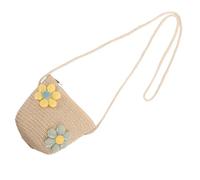 CONGARTENO Borsetta Bambina Intrecciata in Paglia Mini Tracolla Leggera Moda per Borsa Secchiello Fatto a Mano per Uso Quotidiano e Viaggi