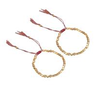 CONGARTENO Bracciale da Donna in Rame Perline Creative, Intrecciato a Mano Corda Rossa, Stile alla Moda, per Vacanze e Spiaggia