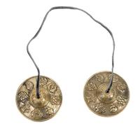 CONGARTENO Campanello per Meditazione Yoga in Rame Artigianale Strumento Percussione con Simboli di Buon Auspicio Leggero e Portatile per Pratiche di Mindfulness e Purificazione Ambientale