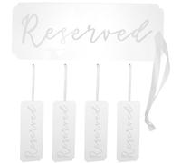 CONGARTENO Cartelli per Sedie Matrimonio Acrilico Trasparente 5 Pezzi, Segnaposto Riservati Riutilizzabili per Eventi e Feste, Cartelli Appesi Eleganti per Prenotazione Posti