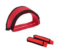 CONGARTENO Cinghie Pedali Bici Antiscivolo Rosse Set Fasce Nylon Resistenti per Piedi Adesive Fibbie per Fixed Gear Mountain e Fissaggio e Confortevole