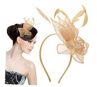 CONGARTENO Clip Per Con Fascia a Cilindro Banda Per Cappelli Cappello Da Tè Cappello Di Feltro Festival Affascinante Donna Natale Oscuro Blu Addominali D'oro