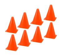 CONGARTENO Coni da Allenamento per Calcio 8 Pezzi in Plastica Arancione 18cm Fondo Piatto, Leggeri e Resistenti per Percorsi a Ostacoli e Esercizi