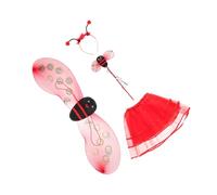 CONGARTENO Costume Coccinella con Tessuto Resistente Cerchietto e Gonna Tutu Leggera per Halloween e Feste Maschera