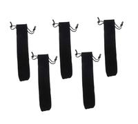 CONGARTENO Data [ Astuccio Portapenne in Flanella Coulisse 3x16 Cm Set 5 Pezzi Sacchetto Portapenne Nero Per Ragazzo Ragazza e Regali