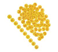 CONGARTENO Etichette Numeriche in Plastica Gialle Foro Rotondo, 100 Pezzi per Organizzazione Comoda di Armadietti e Beni in Uffici e Scuole