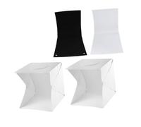 CONGARTENO Light Box Fotografico Portatile 30 CM con LED Fondali Nero e Bianco Kit per Fotografia di Piccoli Oggetti come Gioielli e Accessori Facile da Montare per Uso Professionale e