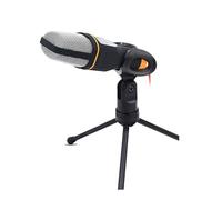 CONGARTENO Microfono con Clip e Supporto Portatile per PC Laptop Frequenza Ampia per Skype Msn Karaoke Plug And Play Stereo Nero
