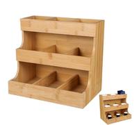 CONGARTENO Organizer per Bustine tè e caffè in Legno Elegante Porta Bustine Zucchero e Tisane Scaffale Creativo per Hotel Casa e Ufficio Contenitore Verticale Multifunzione
