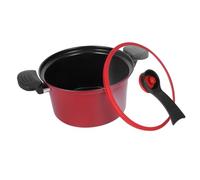 CONGARTENO Pentola Bassa Pressione Multifunzione Rosso Antiaderente con in Manici Isolanti Ergonomici per Cucina Induzione Pentola da Casa per Zuppe e Stufati
